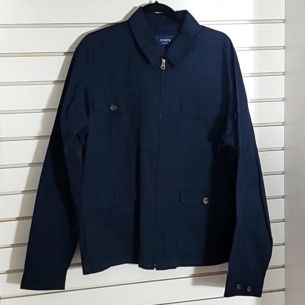 LINCS Light Weight Jacket 100% Cotton Navy No Lining Large